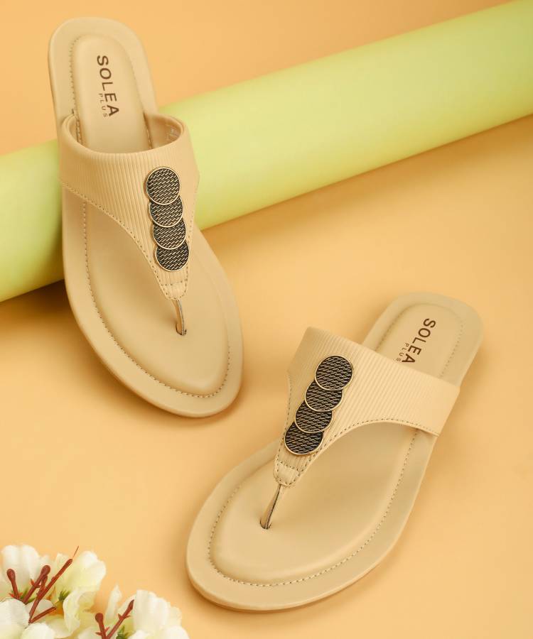 Women Beige Flats Sandal Price in India