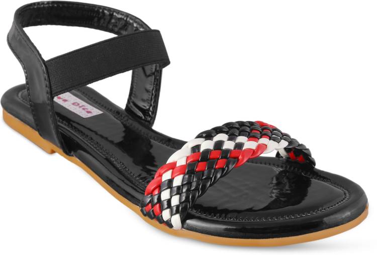 Women Black Flats Sandal Price in India