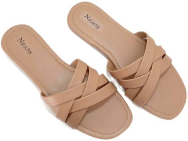 Women Beige Flats Sandal Price in India