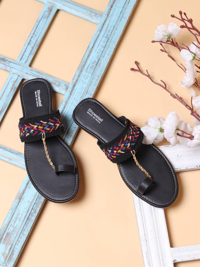 Shoestail Women Black Flats Price in India