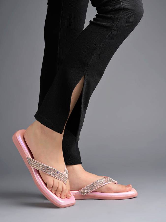 Women Pink Flats Sandal Price in India