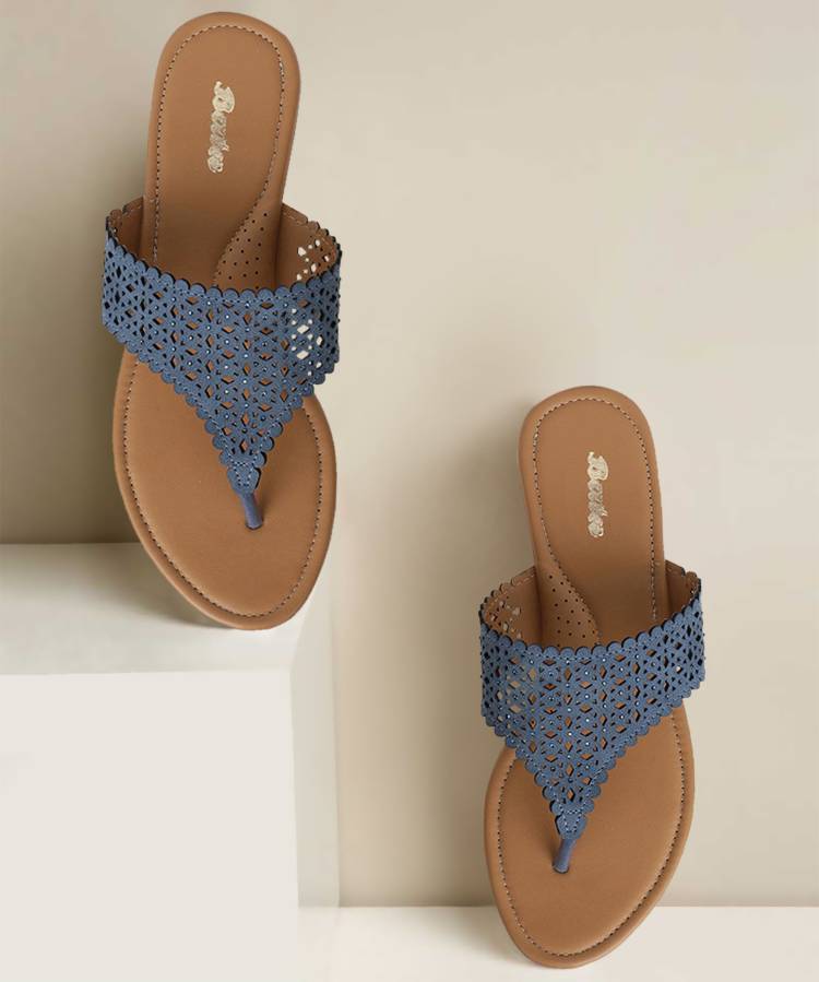 Women BAROQUE TH Blue Flats Sandal Price in India