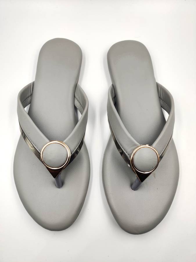 Women Trending Flat Sandals l Stylish Slipper For Women's l Girl's Outdoor,Party Wear Grey Flats Sandal Price in India