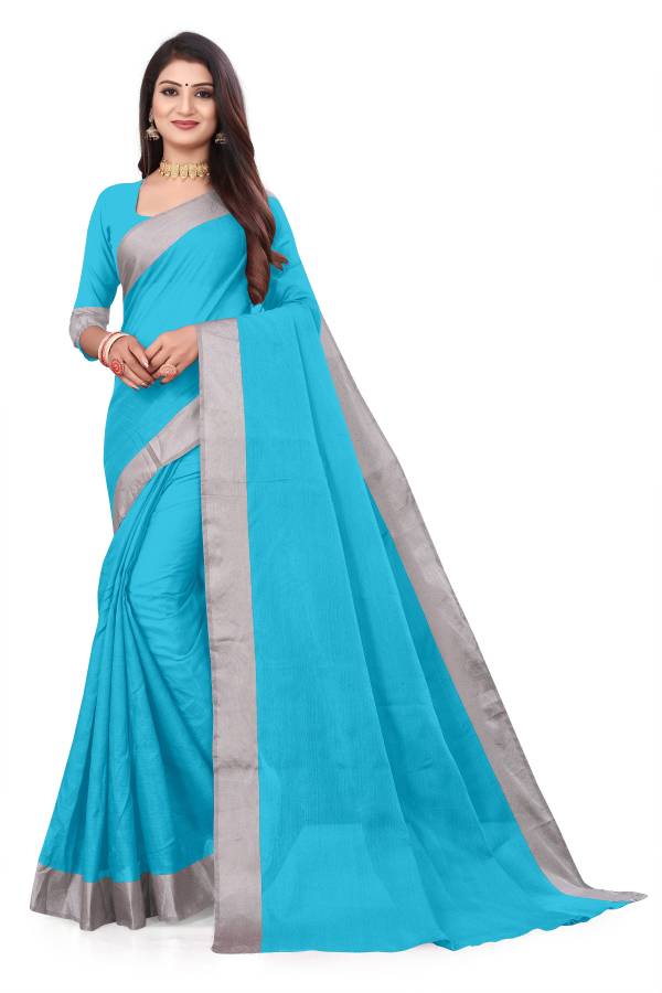 Woven Daily Wear Cotton Blend Saree Price in India