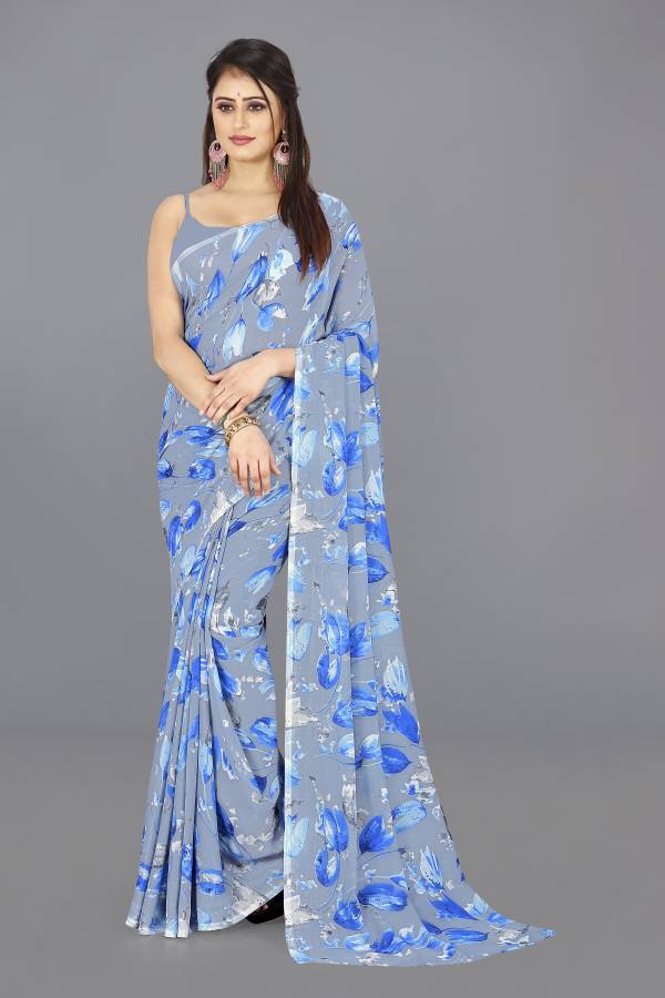 Paisley, Geometric Print, Floral Print Daily Wear Georgette Saree Price in India