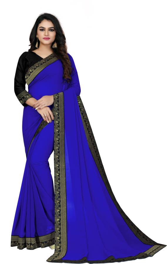 Embroidered, Woven Daily Wear Georgette, Chiffon Saree Price in India