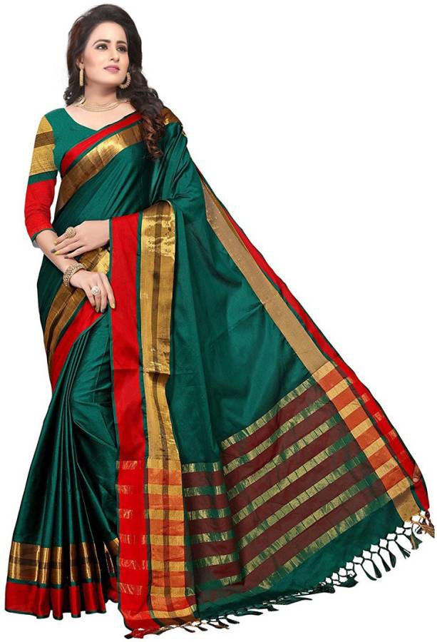 Self Design Bollywood Cotton Blend Saree Price in India