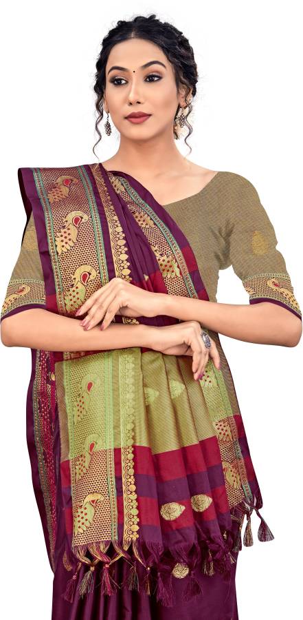 Self Design, Woven, Applique Banarasi Pure Silk, Art Silk Saree Price in India