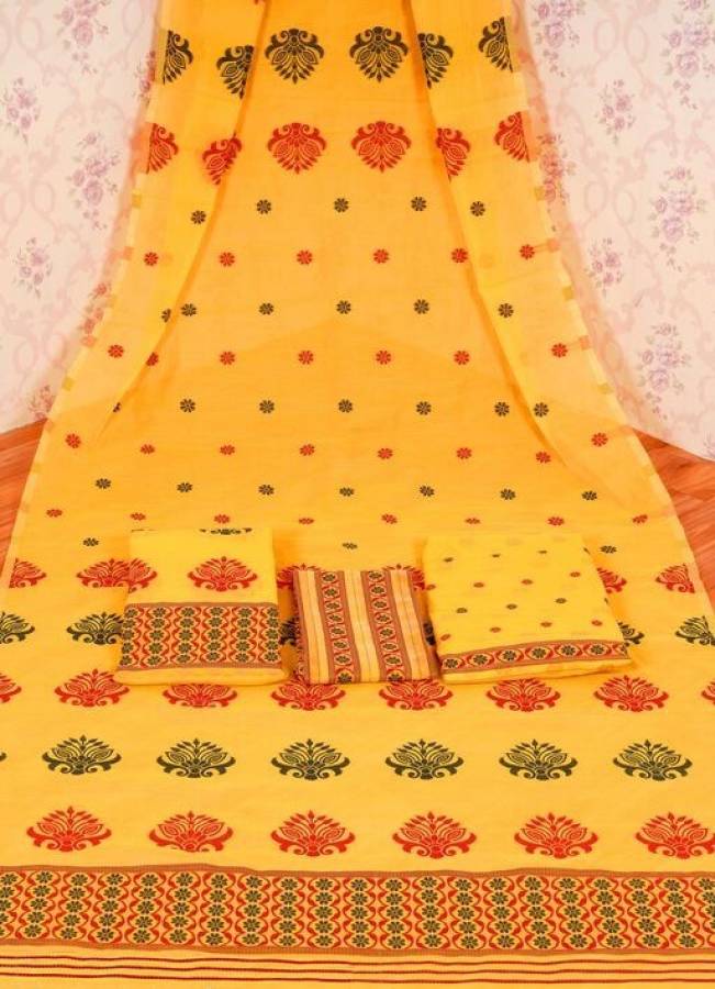 Woven Mekhela Chador Cotton Blend Saree Price in India