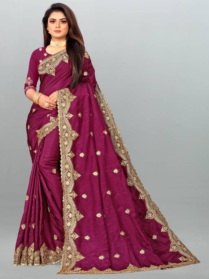 Embroidered Bollywood Art Silk Saree Price in India