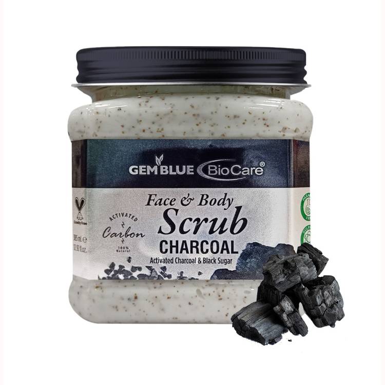 GEMBLUE BIOCARE Charcoal Scrub For Face & Body, Enriched with Activated Charcoal, 385ml Scrub Price in India