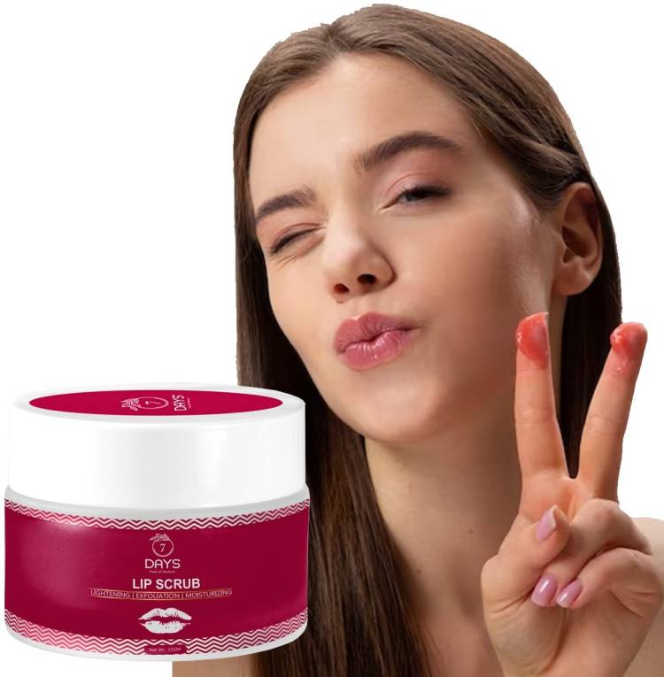 7 Days Lip scrub for dark tanned darkened lips Lip Shine, Glossy, Soft With Moisturize Scrub Price in India