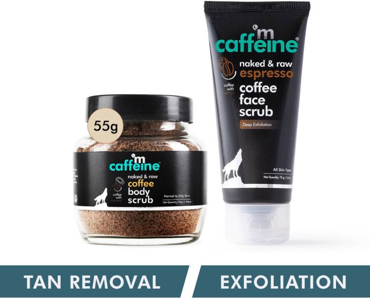MCaffeine Exfoliating Coffee Body & Espresso Face Scrub Combo for Tan & Blackheads Removal Scrub Price in India