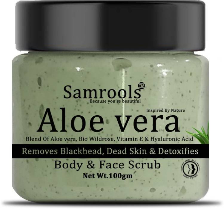 Samrools Aloe Vera Scrub For Face & Body | Dead Skin & Blackhead Remover Scrub - 100GM Scrub Price in India