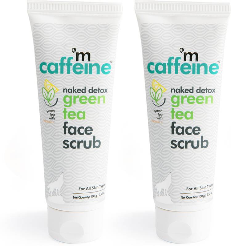 mCaffeine Green Tea Face Scrub Remove Blackheads, Helps in Skin Brightening & D Tan Scrub Price in India
