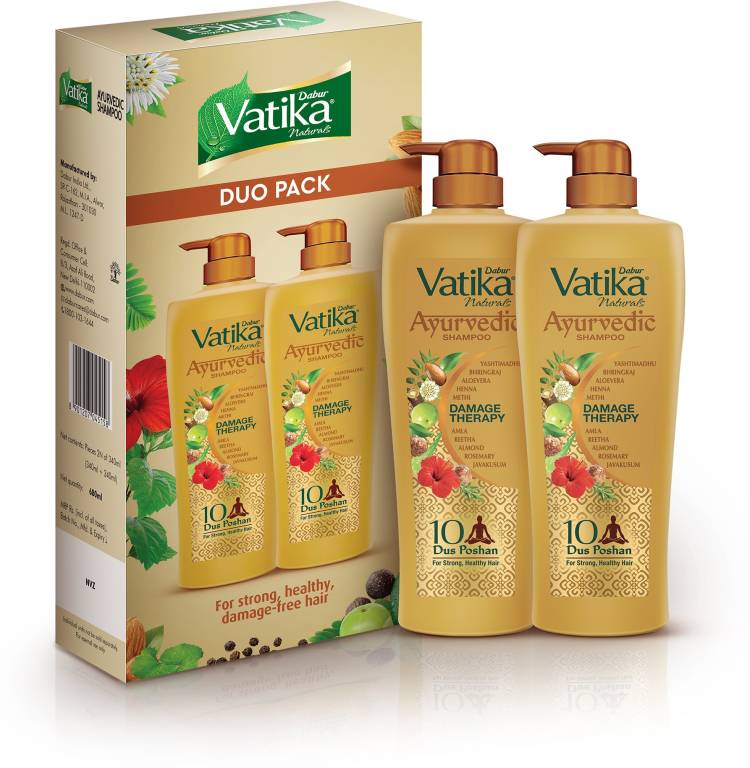 DABUR VATIKA Ayurvedic Shampoo with Dus Poshan , Limited Edition Duo Pack Price in India
