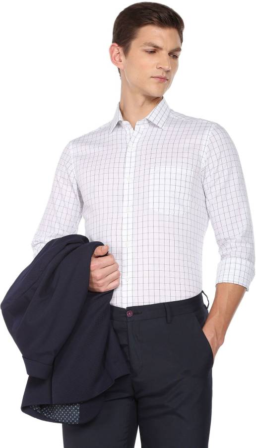 Men Slim Fit Checkered Formal Shirt Price in India