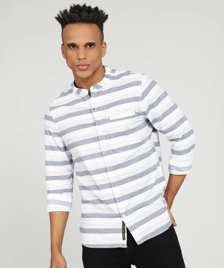 Men Regular Fit Striped Casual Shirt Price in India