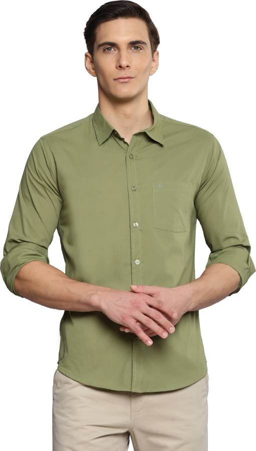 Men Slim Fit Solid Spread Collar Casual Shirt Price in India