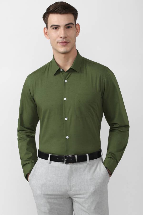 Men Slim Fit Solid Spread Collar Formal Shirt Price in India