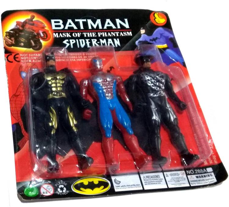 nawani Set of 3 Superhero Avengers Action Toy-Batman,Spider man Size- 12/6 cm