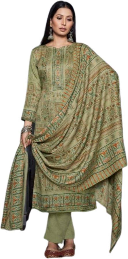 Unstitched Wool Salwar Suit Material Printed Price in India