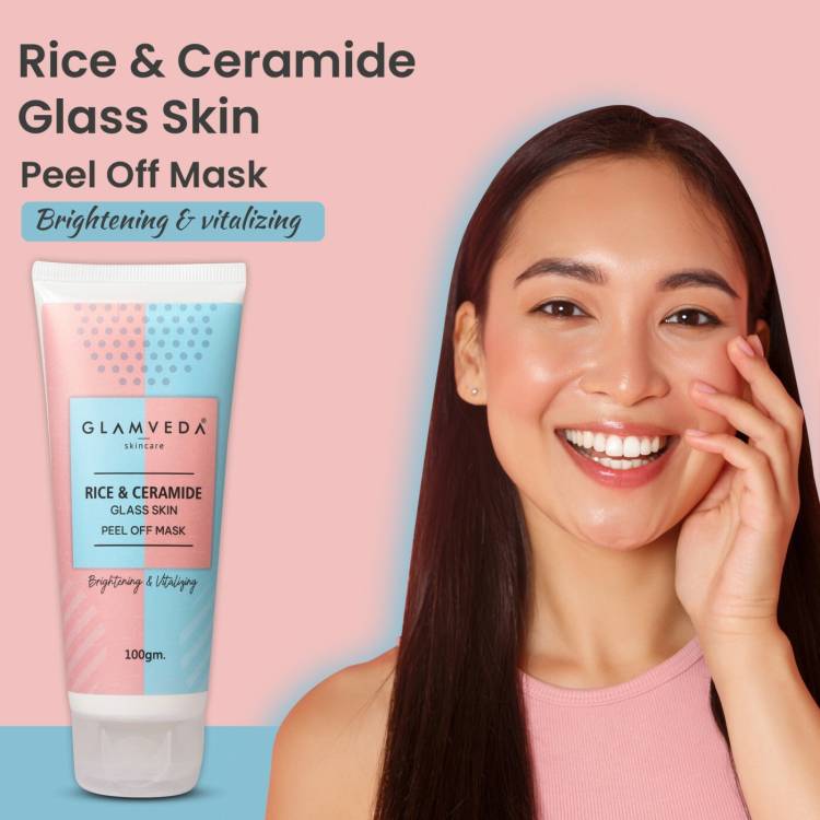 GLAMVEDA Rice Ceramide & Korean Glass Skin Peel Off Mask | Paraben Free 100 gm Price in India