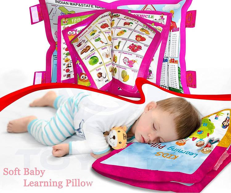 BHVMEY kids soft velvet education cushion book toys for baby boys