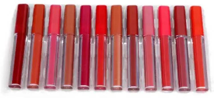 ILLUSKIN Sensational Liquid Matte Water Proof Long Lasting Lipstick Set of 12 Price in India