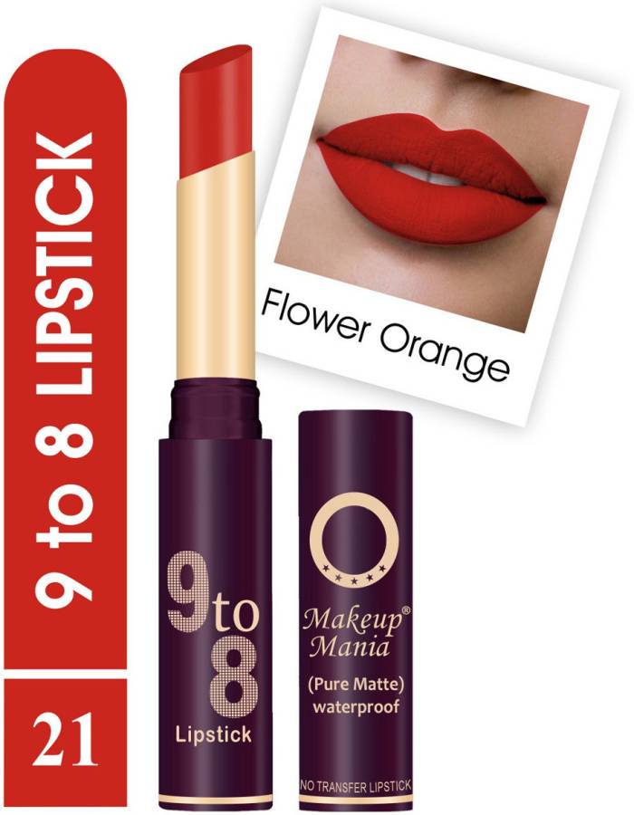 Makeup Mania Pure Matte 9 to 8 Long Stay Waterproof Lipstick Shade # 21 Price in India