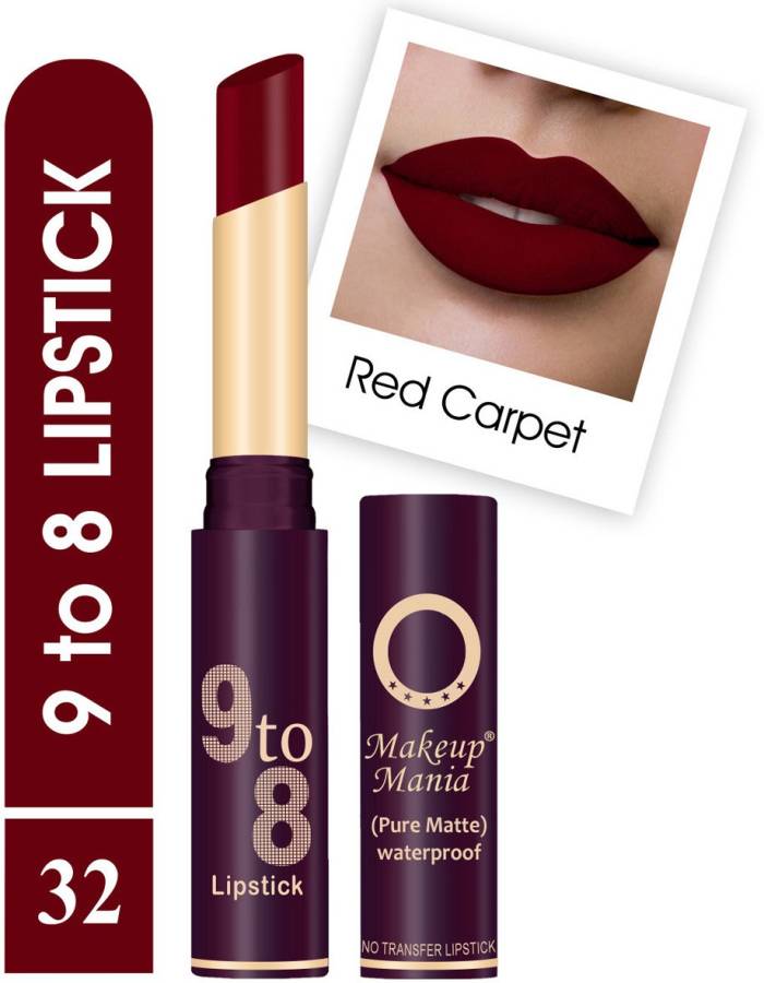 Makeup Mania Pure Matte 9 to 8 Long Stay Waterproof Lipstick Shade # 32 Price in India