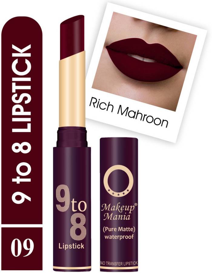 Makeup Mania Pure Matte 9 to 8 Long Stay Waterproof Lipstick Shade # 9 Price in India