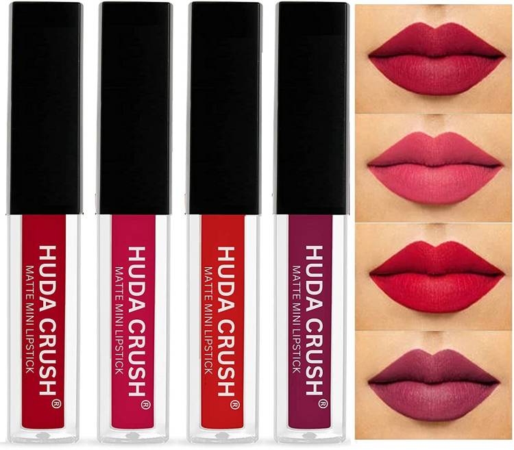 Sh.Huda Crush Non Transfer Insta Beauty Waterproof Liquid Matte Mini Lipstick Combo Price in India