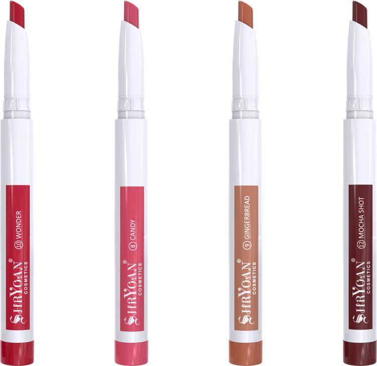 Shryoan Matte Non Transfer Long Stay & Smooth Lipstick(Pack of 4) Price in India