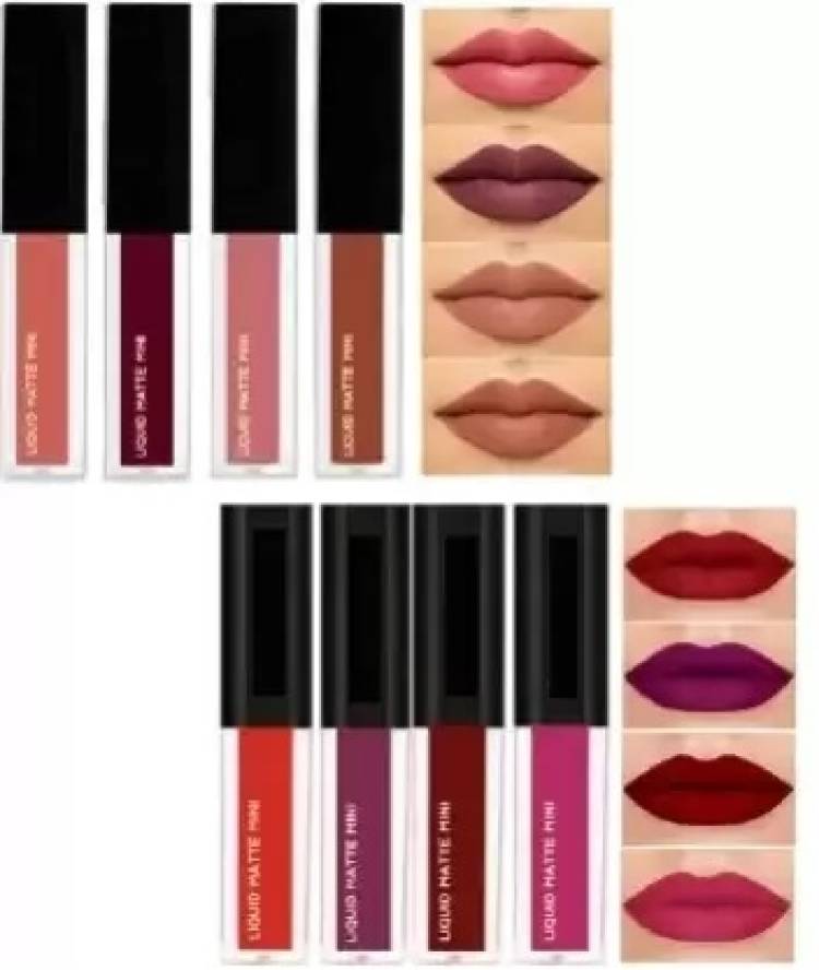 huemic Liquid Matte Red Lipsticks 4 Piece + Nude Lipstick 4 Piece Price in India