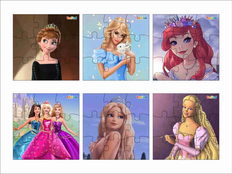 Todfod Wooden Jigsaw Puzzle Diney Barbie Girls Anime Cartoon Characters For Kids