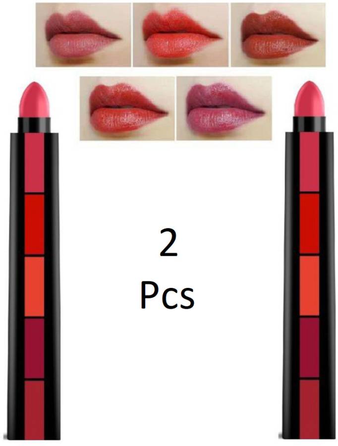 THE NYN Fab Beauty 5 in 1 Velvet Creamy Matte Lipstick, The Red Edition Pack of 2 Price in India