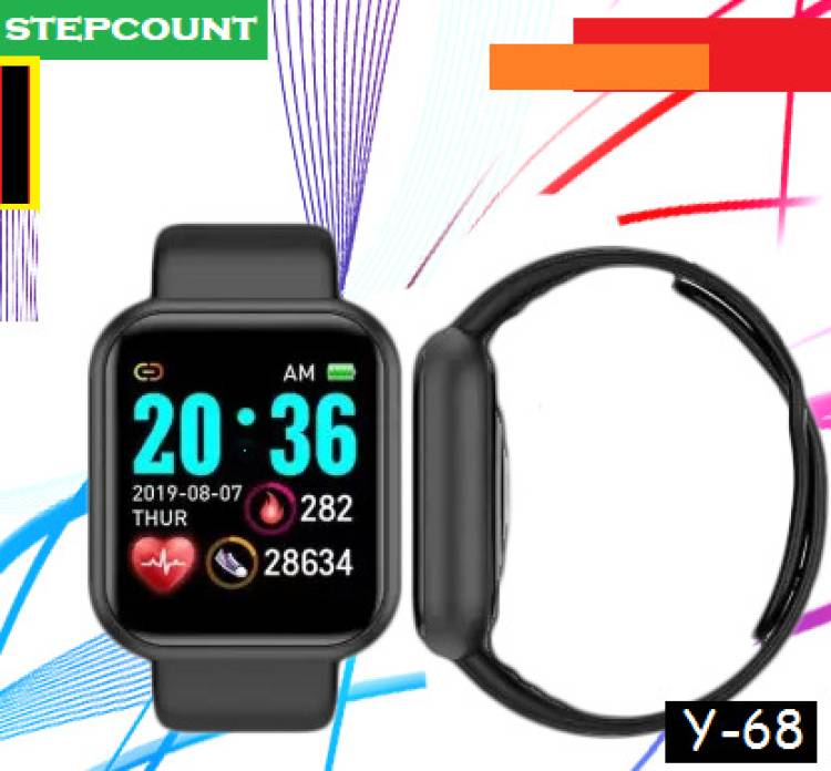 Bygaura H1566_Y68 PRO HEART RATE SMARTWATCH BLACK (PACK OF 1) Smartwatch Price in India
