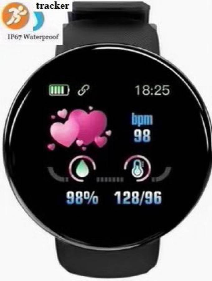 Bymaya PA921 D18_PLUS SLEEP TRACKER HEART RATE SMART WATCH BLACK(PACK OF 1) Smartwatch Price in India