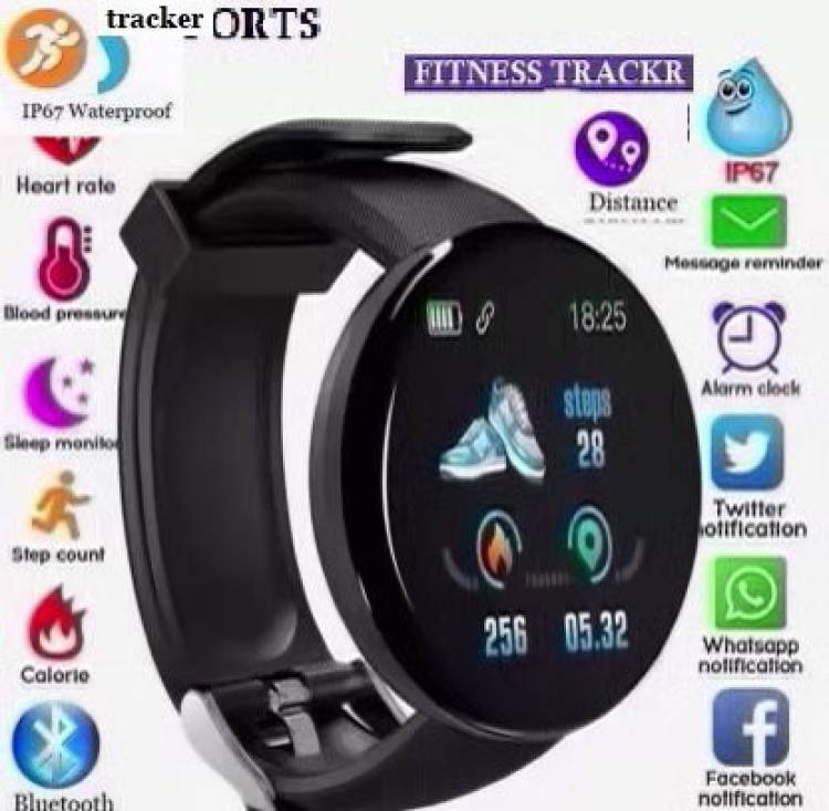 Bashaam PA501 D18_PLUS SLEEP TRACKER HEART RATE SMART WATCH BLACK(PACK OF 1) Smartwatch Price in India