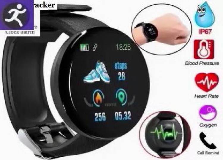 Jocoto PA1321 D18_LATEST FITNESS TRACKER HEART RATE SMART WATCH BLACK(PACK OF 1) Smartwatch Price in India