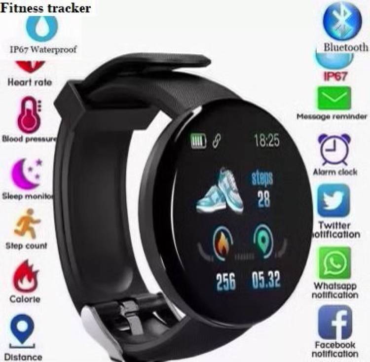 Actariat PA325 D18_LATEST FITNESS TRACKER HEART RATE SMART WATCH BLACK(PACK OF 1) Smartwatch Price in India
