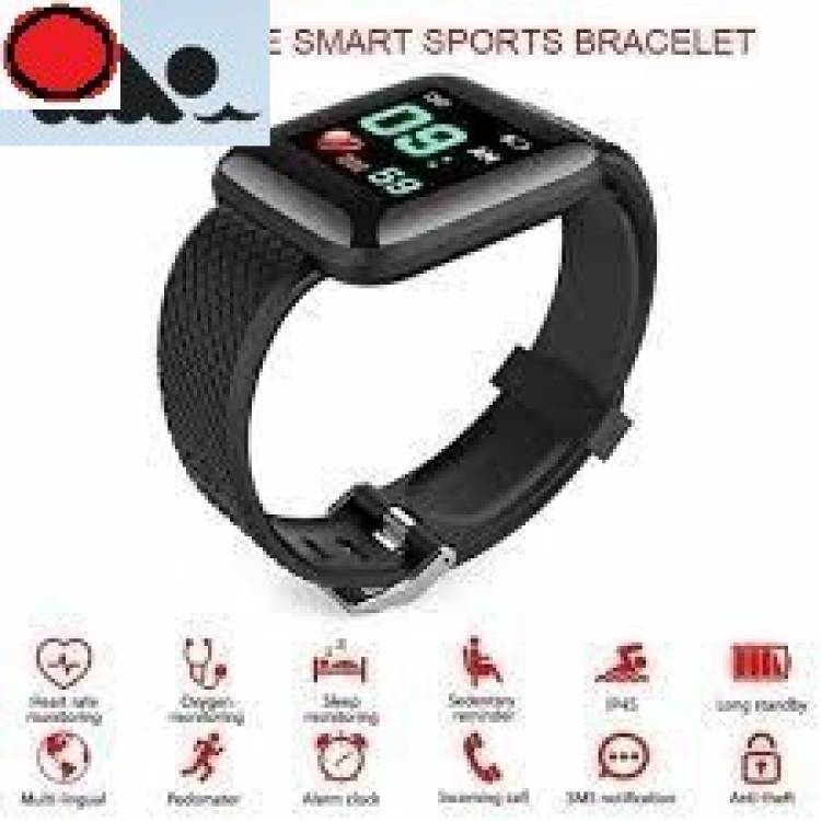 Bymaya S1687 ID116_PRO HEART RATE STEP COUNT SMART WATCH BLACK(PACK OF 1) Smartwatch Price in India