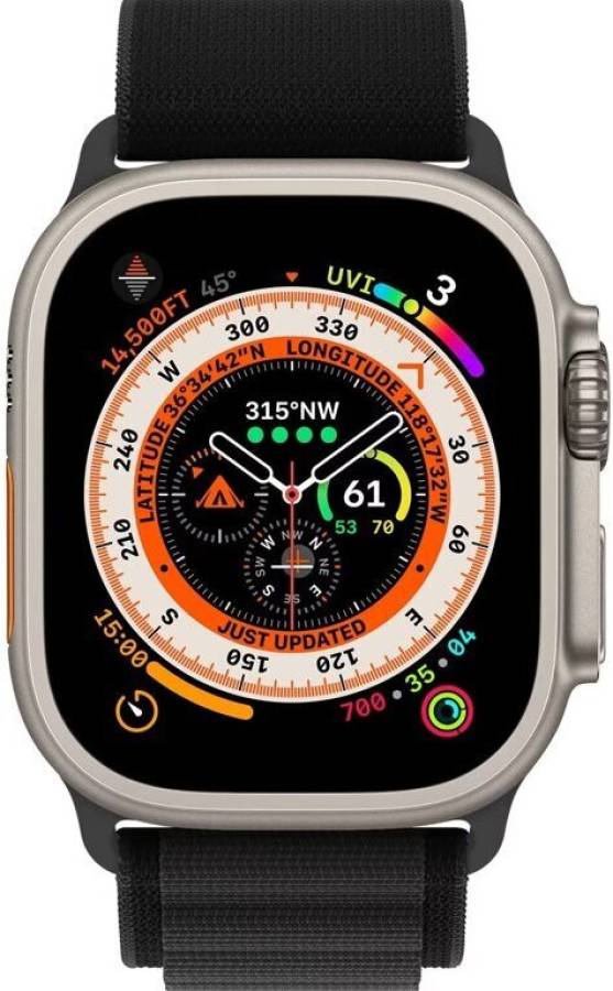 Zenx Black Ultra 8 Watch BT Calling, 1.95" HD Display, Built-in Games, Alpine Strap Smartwatch Price in India