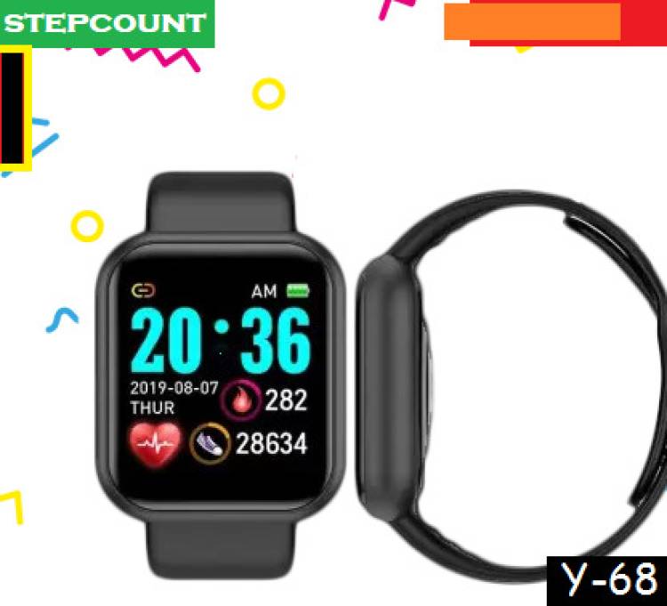 DILSHER H535_Y68 PLUS STEP COUNT SMARTWATCH BLACK (PACK OF 1) Smartwatch Price in India