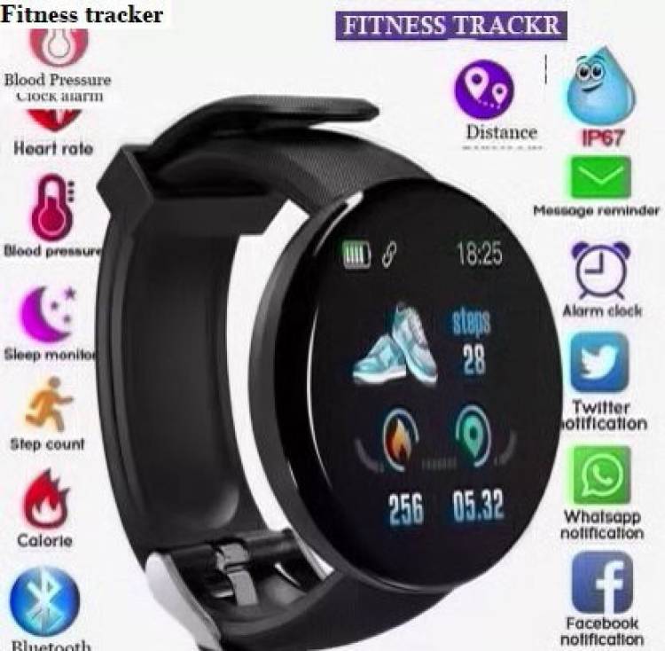 Bymaya PA19 D18_LATEST FITNESS TRACKER MULTI SPORTS SMART WATCH BLACK(PACK OF 1) Smartwatch Price in India