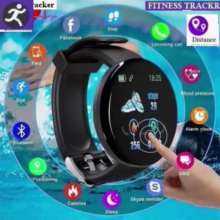 Bydye PA1249 D18_LATEST FITNESS TRACKER HEART RATE SMART WATCH BLACK(PACK OF 1) Smartwatch Price in India