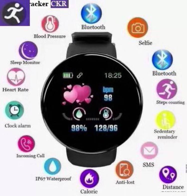 Bydye PA1238 D18_PRO ACTIVITY TRACKER STEP COUNT SMART WATCH BLACK(PACK OF 1) Smartwatch Price in India