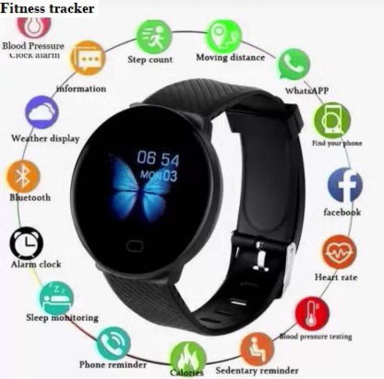 Bydye PA454 D18_MAX FITNESS TRACKER STEP COUNT SMART WATCH BLACK(PACK OF 1) Smartwatch Price in India