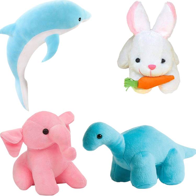 MACROS Dolphin, Rabbit, Elephant, Dinosaur Stuffed soft Toys Teddy Bear for kids  - 30 cm